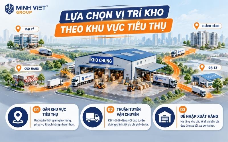 3 tiêu chí lựa chọn vị trí kho phục vụ phân phối hàng hóa